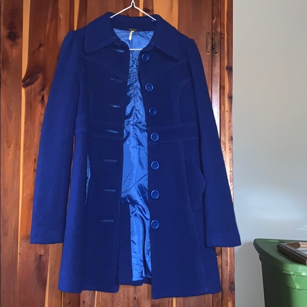 Cobalt blue wool coat